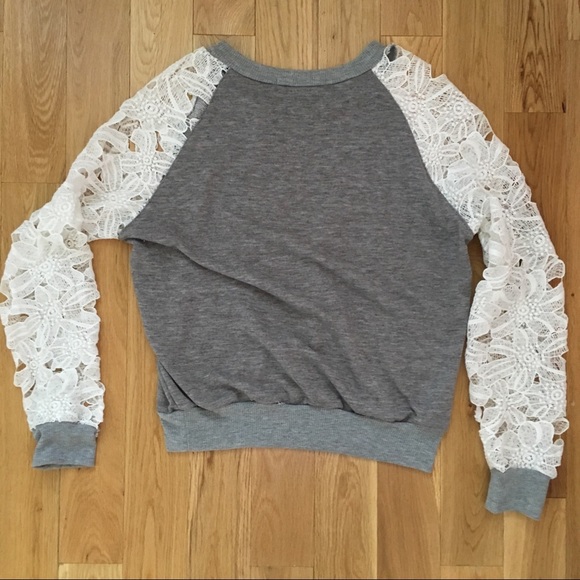 Romantic Sweater with White Lace Sleeves - Picture 7 of 7